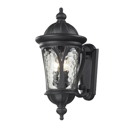 Doma 3 Light Outdoor Light, Black & Water Glass